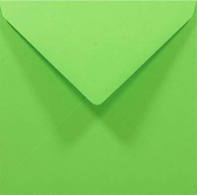 Gladde groene enveloppen 14x14 - vierkant - K4-140 - 140 x 140 mm - 50 stuks - NK natgelijmde - 80 gram - Rainbow - Netuno