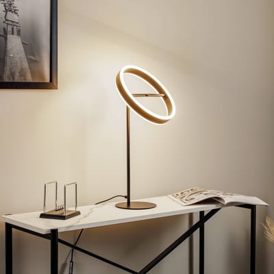 Lucande - LED tafellamp- met dimmer - 1licht - Ijzer, acryl - H: 58.5 cm - zwart - Inclusief lichtbron