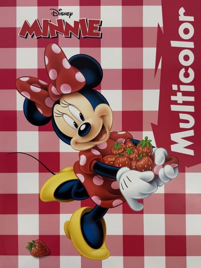 Multicolor kleurboek - Disney geruit rood - Minnie Mouse zomer fruit aardbei - keuken bakken jam - 17 kleurplaten