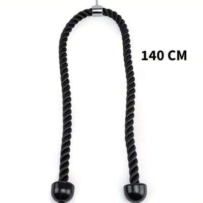 XXL Triceps Touw 140 cm – Extra Lang Fitness Touw voor Tricep Extensions, Face Pulls & Krachttraining - Geschikt voor Kabelmachines & Home Gym