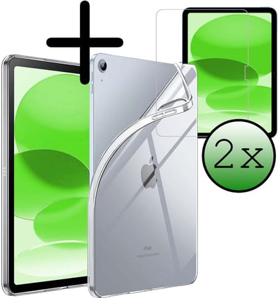 Hoesje Geschikt voor Apple iPad A16/A18 (2025/2026) - 11 inch (11e & 12e generatie) - Met 2x Screenprotector - Siliconen Backcover - Shockproof Case - Shockbestendige Back Cover Tablet hoes - Tablet Hoes - Transparant