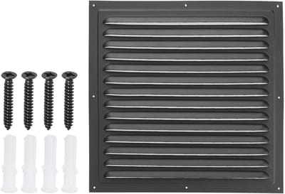 Gevelopening Vierkant - Buitenmuur Vent - Ventilatie Bieden - Schuin Lamelontwerp - 300x300 mm - Zwart