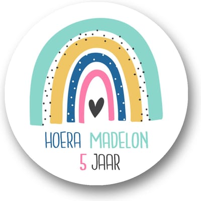 25x Traktatie Stickers Met Naam en Leeftijd -Regenboog- Gepersonaliseerd - Sluitstickers - Kinderfeest Traktatie - Uitdelen - Uitdeeltraktatie - Traktatiestickers Pimp Studio