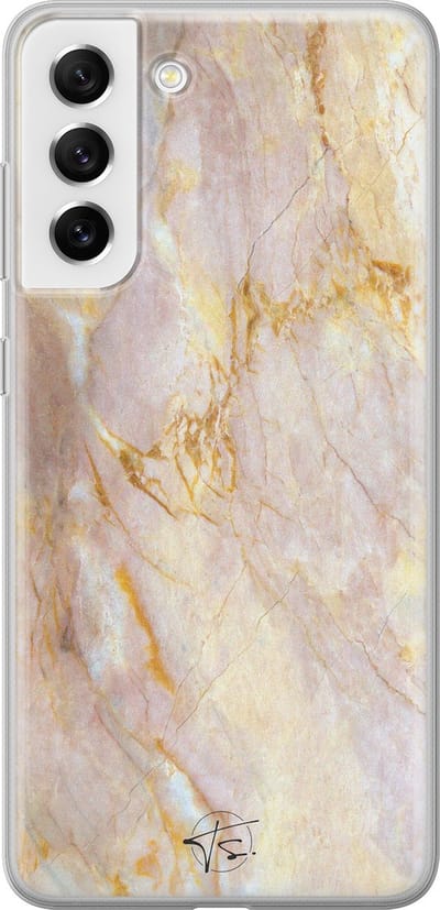 Hoesje geschikt voor Samsung Galaxy S21 FE - Stay Golden Marble - Soft Case - TPU - Marmer - Goud - ELLECHIQ
