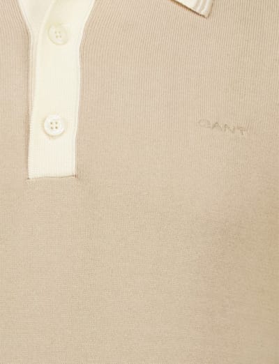 Gant poloshirt korte mouw beige