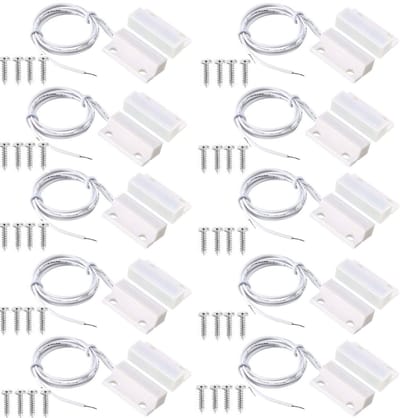 10 Paar Bedrade Deur/Raam Sensoren met Magnetische Schakelaar voor Thuisbeveiliging en Alarmsystemen, Ideaal voor Raam- en Deurcontacten