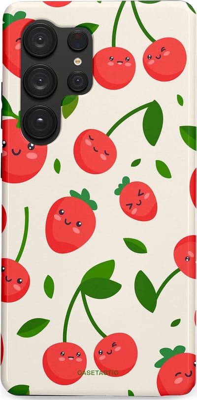 Casetastic Hoesje Geschikt voor Samsung S25 Ultra - Stijlvolle Beschermende Duo-layer Case - Knappe Kers