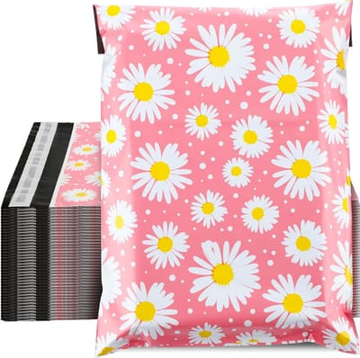 200 stuks polyethyleen polyzakken met bloemmotief - 33 x 25 cm - zelfsluitend - waterdicht - scheurresistent voor kleding en pakketten
