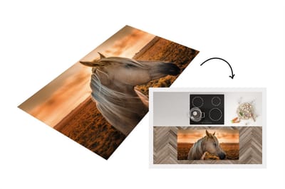 Keukenloper - Loper keuken - Paard - Zon - Zand - 120x60 cm - Keukenloper vinyl