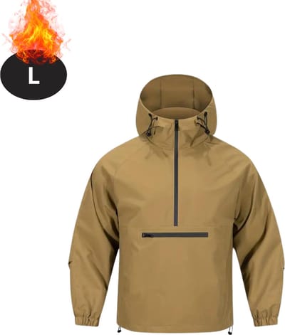 Bovista Windjas Voor Heren - Windjack - Waterdicht - Jas Met Capuchon - Outdoorjas - Volwassen - Beige - Maat L