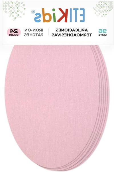 Strijkbare Knielappen - Ellebooglappen Reparatie - Kleding Versterken - Zelfklevend - 16x10 cm - Lichtroze
