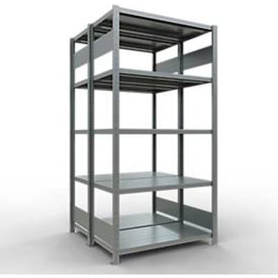 SCHULTE Lagertechnik - Dubbel legbordstelling. Type 250 kg - 2000x1000x2x500 mm, 10 schappen