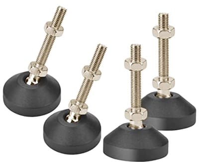 Verstelbare meubelpoten van roestvrij staal - Hoek instelbaar, 4 stuks - Zware belasting, M10 x 80 mm