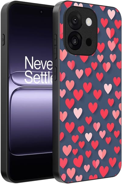 Smartphonica Telefoonhoesje Geschikt voor OnePlus 13T met Roze en Rode Hartjes Opdruk - TPU Backcover Case With Rosé and Red Heart Design geschikt voor OnePlus 13T