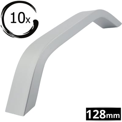 10X Handgreep Aluminium 128mm Tulsa - Greepjes - Handgreep - Handgrepen keukenkastjes - Handvatten - Meubelgreep Aluminium - Handgrepen voor deurtjes