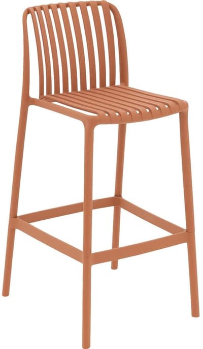 Goossens Barstoel Lygeke - Kunststof - oranje - 50 x 103 x 54 cm - Barstoel - zonder kussen
