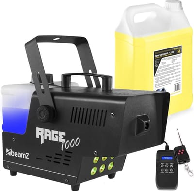 Rookmachine - BeamZ RAGE1000LED met draadloze bediening + 5L rookvloeistof