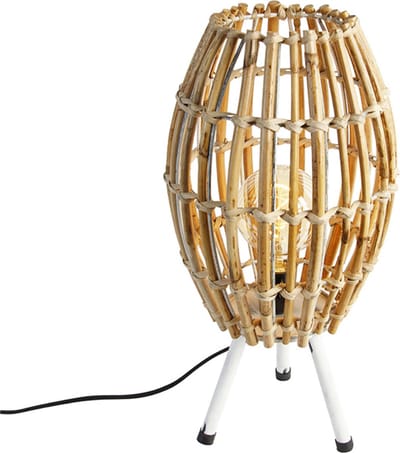 QAZQA capsulecanna - Landelijke Tafellamp - 1 lichts - H 45 cm - Naturel - Woonkamer | Slaapkamer | Keuken