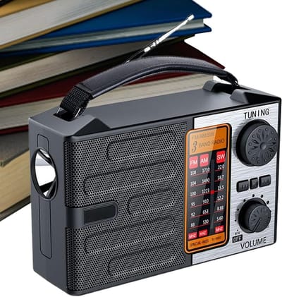Draagbare Radio - Noodradio Zakradio - Storm Voorbereiding - Zonne-energie Opladen - 17x10x6 cm - Zwart