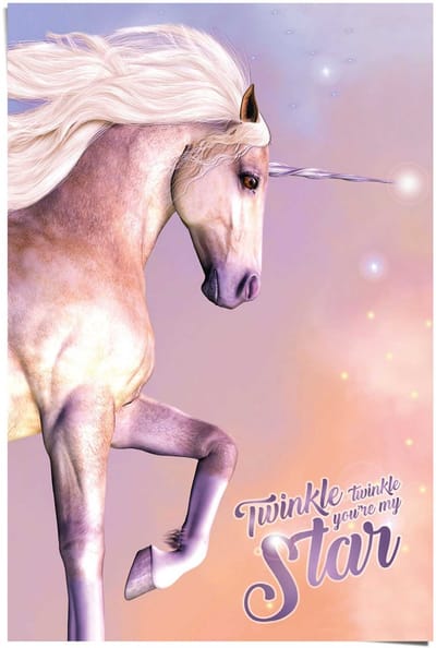 Poster Unicorn Sparkle - 91,5 x 61 - Papier - REINDERS