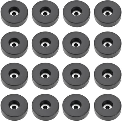 Dailygoods - Luidspreker Rubber Voeten - Subwoofer Voetjes - Duurzaam en Stabiel - Zwart - Meubelpoten - 16 Stuks - Geschikt voor Hardhout