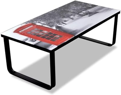 Salontafel Glas - Koffietafel Rechthoekig - Woonkamer Inrichten - Gehard Glas - 90 x 45 x 32 cm - Zwart