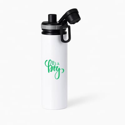 Hacebo® - It's a Boy waterfles met draaidop grijs - Baby - Kersverse ouders - Geboorte kraamcadeau jongen - babyshower - water fles - 850ML