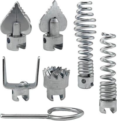 7 Delige Set Universele Rioolontstoppers Accessoires - 16mm Slijpschacht Koppen voor Rioolreinigingsmachines