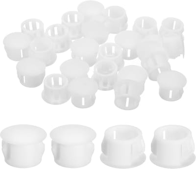 Afdekkapjes voor boorgaten - Blindstoppen nylon - Kasten en meubels - Eenvoudige klikmontage - 12 mm diameter - Wit