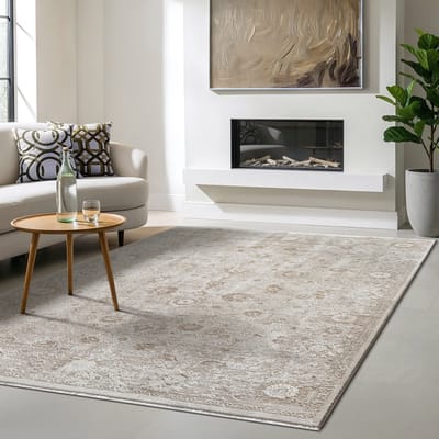 the carpet Nuvra Vloerkleed – Vintage Oosters Design – Zacht & Onderhoudsvriendelijk – Beige – 80 x 150 cm