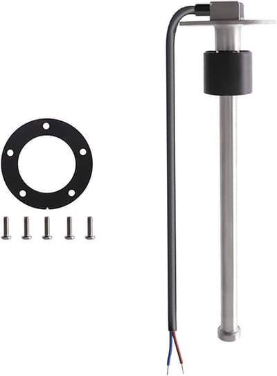 Waterniveau- en brandstofniveausensor voor motorhomes en boten - 0-190 ohm, 275 mm, nauwkeurig en betrouwbaar