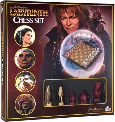 Labyrint Schaakset met Iconische Personages en Fantastische Wezens