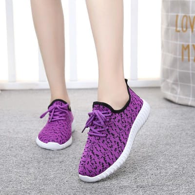 Lente en Zomer Wandelschoenen All-match Oude Peking Stoffen Schoenen Dames Enkele Schoenen Sport en Vrije Tijd Plat Modieus Antislip Moeder Schoenen 36 white