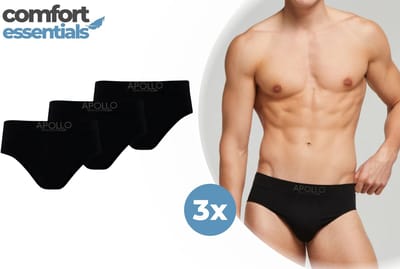 Comfort Essentials - Heren Ondergoed Slips - 3 stuks - Zwart - M - Naadloos Ondergoed Heren - Heren Slips - Heren Onderbroeken Slips