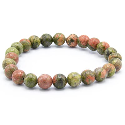 Victorious Natuurstenen Kralen Armband – Heren Armband – Dames Armband – Agaat Groen/Rood – 18cm