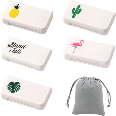 Set van 5 Kleine Pillendozen met 3 Compartimenten - Mini Tablet Organizer voor Reizen, Vitaminen en Geneesmiddelen