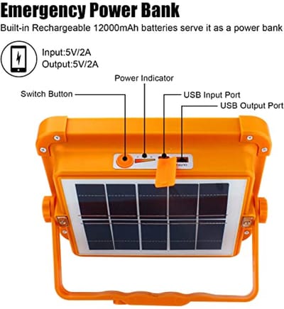 Draagbare LED Bouwlamp - 100W Werklamp met 4 Lichtmodi voor Garage, Camping, Vissen en Noodgevallen