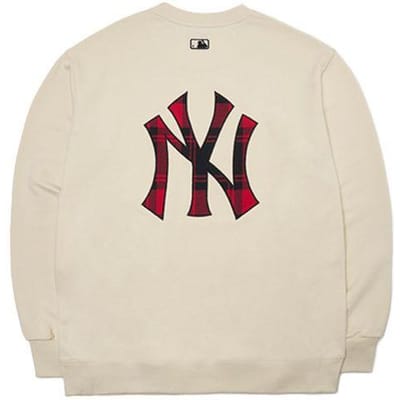 MLB New York Yankees Logo Crewneck Sweatshirt Unisex sweatshirt Crème 3AMTC0114-50CRS S white