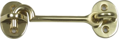 AMIG Windhaak ⌀5 x 75mm - 1 stuk - Geborsteld Messing - Corrosiebestendig - Kajuithaak - Deurvastzetter voor Buiten - Stevig - Geweldige Kwaliteit