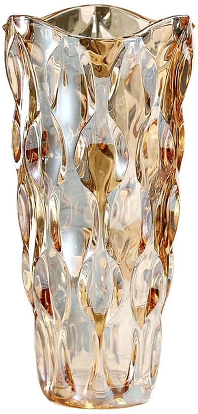 Dailygoods- Glazen Vaas 9,5 Inch Hoog - Kristallen Vaas - Bloemenvaas - Vintage Decoratie - Huwelijksgeschenken - Glanzend Oppervlak