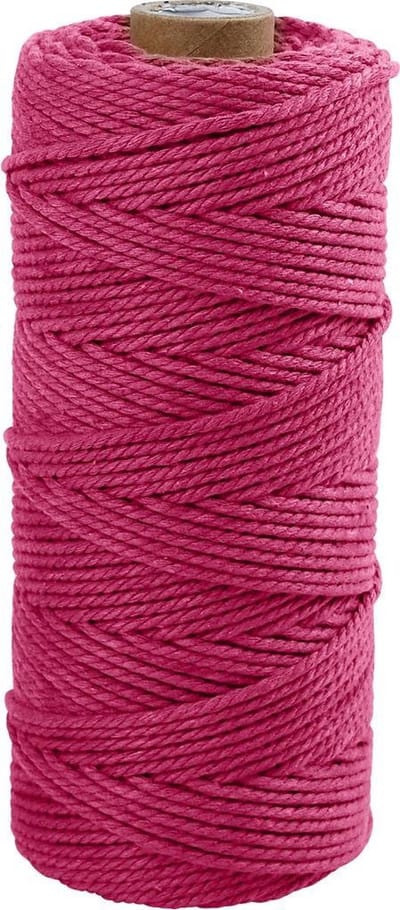 Creotime Katoendraad, l: 120 m, roze, Dikke kwaliteit 12/36, 250 gr