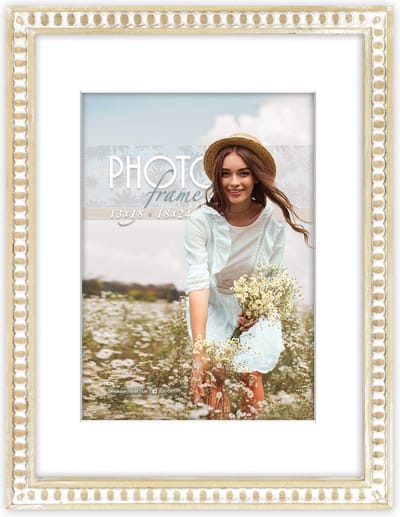 ZEP - Houten Fotolijst Coira Bruin / Wit met Passe-Partout voor foto 13x18 / 18x24 - UT7218