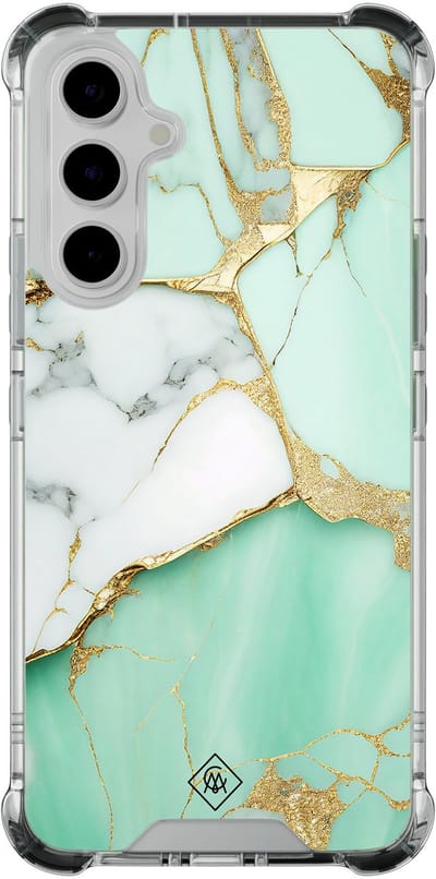 Casimoda® hoesje - Geschikt voor Samsung Galaxy A54 - Marmer Mintgroen - Shockproof case - Extra sterk - TPU/polycarbonaat - Mint, Transparant