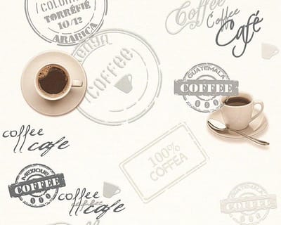 KOFFIE BEHANG | Keuken - bruin beige creme - A.S. Création Simply Decor