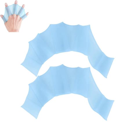 1-paar Surfhandschoenen - Zwemhandschoenen - Kindervinnen - Vinnen - Zwemvinnen voor handen en voeten - Zwemvinnen - Training in waterweerstand - Snorkelen - Siliconen - Geschikt voor kinderen en vrouwen - Blauw