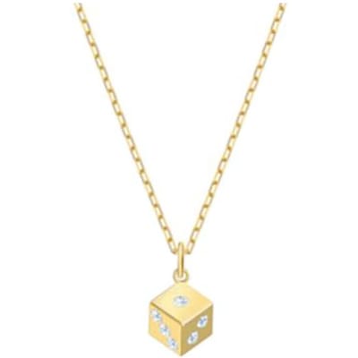 Swarovski Tarot Magische Dobbelstenen Legering Ketting Dames ketting 5523560 Box (Random Color) beige
