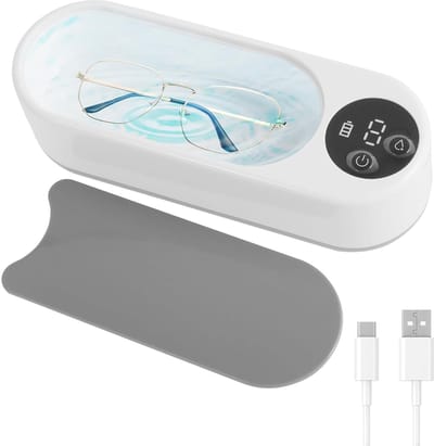 Ultrasone sieradenreiniger - professionele ultrasone reiniger met 2 modi timer, draagbare sieradenreinigingsmachine, ultrasone houder-reiniger voor glazen sieraden