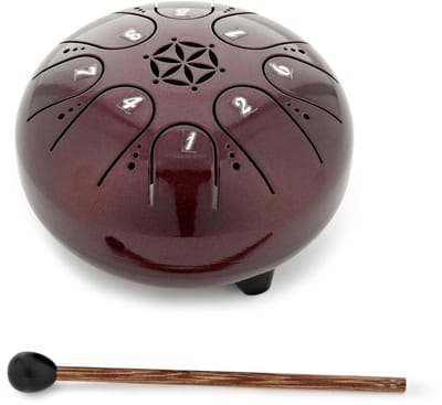 Gear4music Life 5 Stalen Tongdrum 8 noten, C Majeur, Kastanje