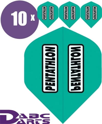 Dart Flights - Klassieke Vorm - Precisie Werpen - Extra Sterk 100 Micron - 10 Sets - Aqua