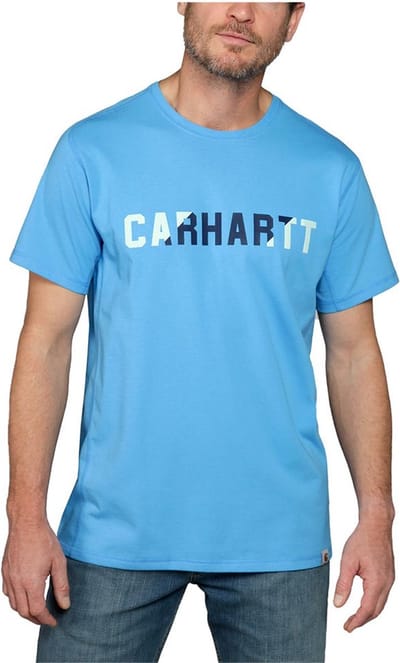 Carhartt Force Flex Block Logo T-shirt Met Korte Mouwen En Relaxte Pasvorm Blauw M